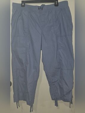 DKNY Womens Light Blue Cargo Capri Pants